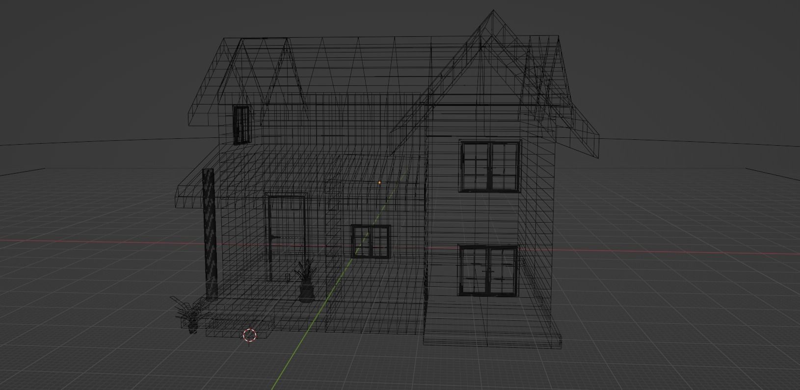 House 3D Lowpoly in woods Low-poly 3D model_8