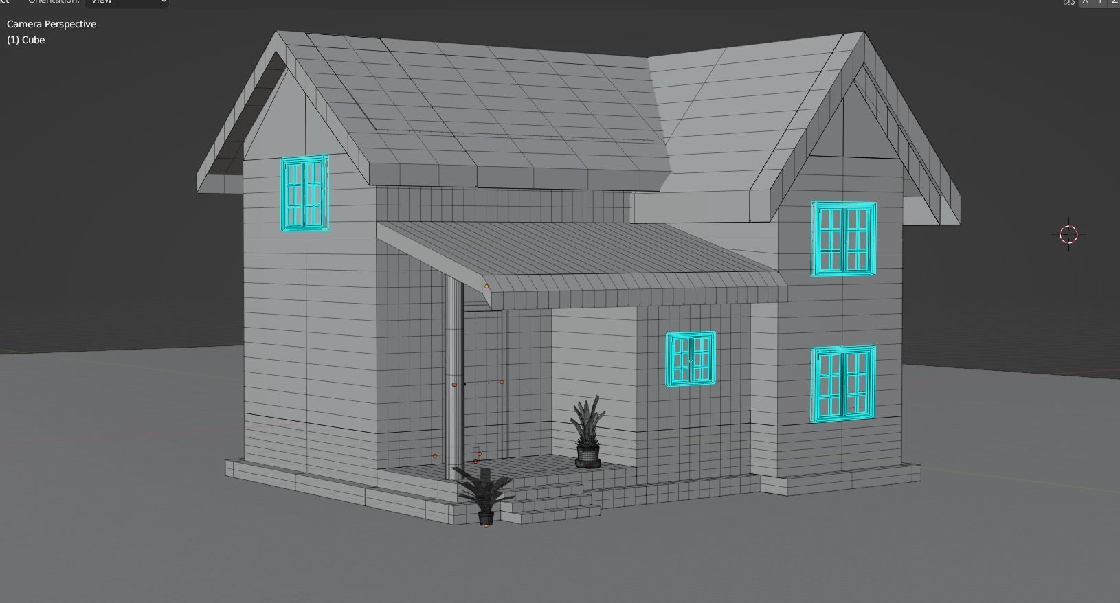House 3D Lowpoly in woods Low-poly 3D model_9