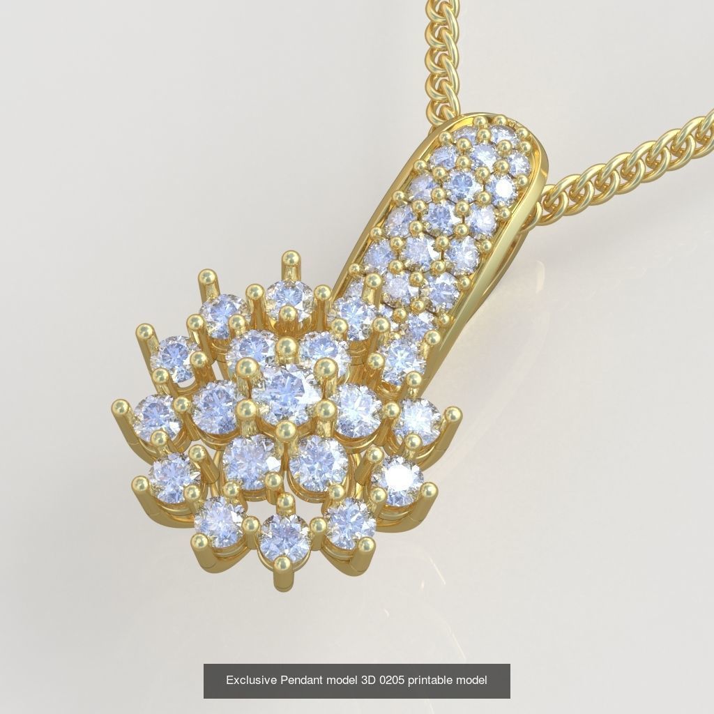 Ring Earring and Pendant Set 3D printable model 0062 3D Model Collection_5