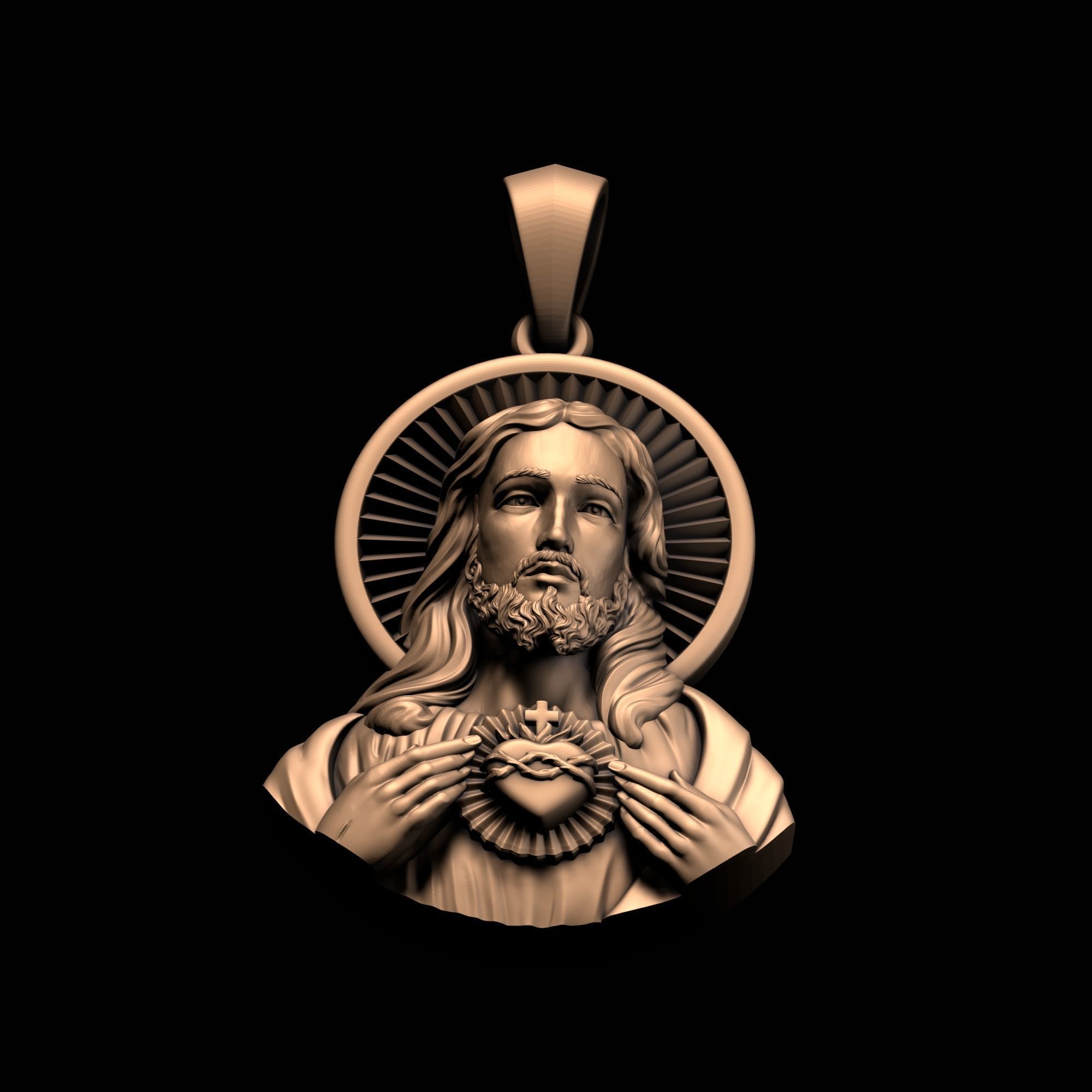 Jesus Pendant 3D print model_5