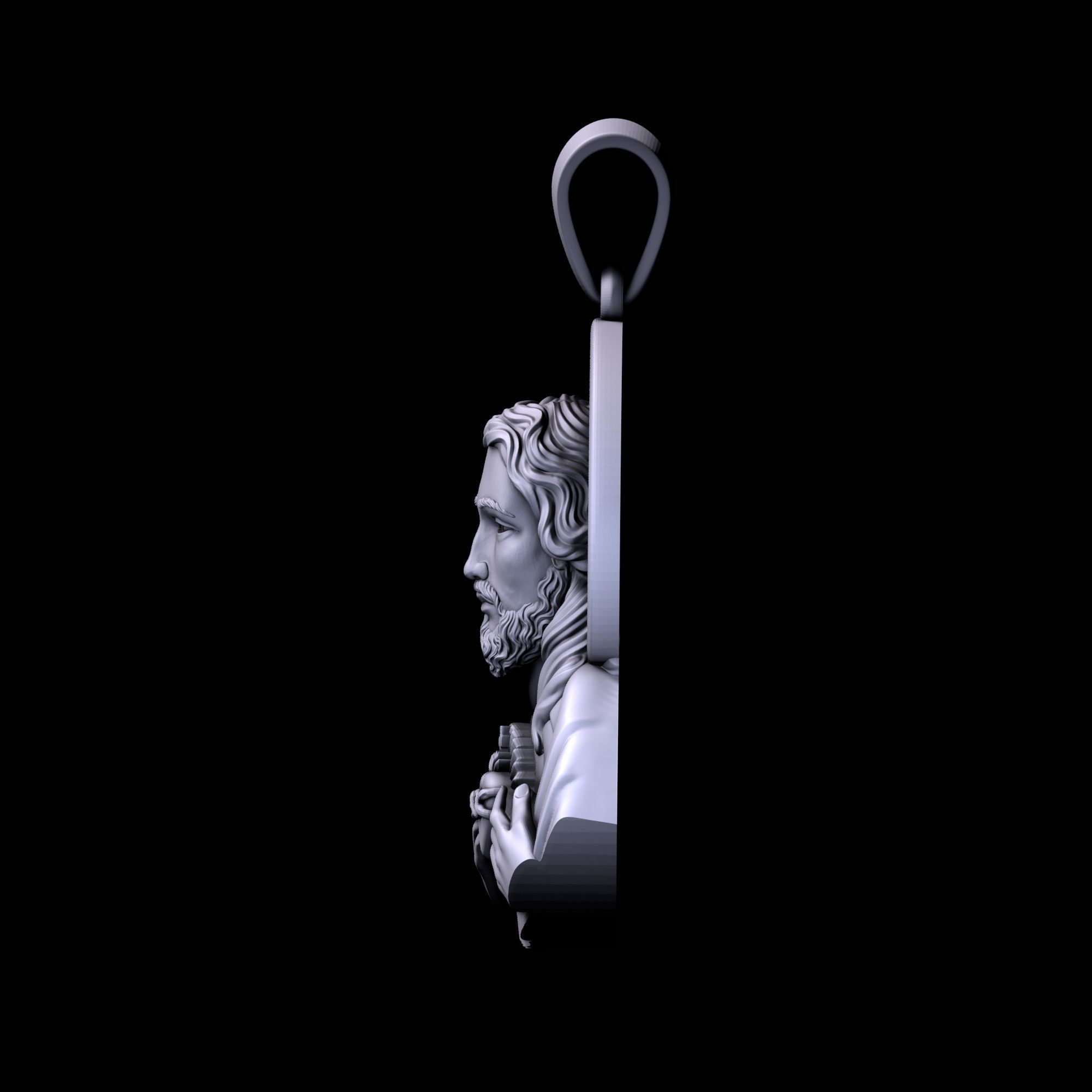 Jesus Pendant 3D print model_6