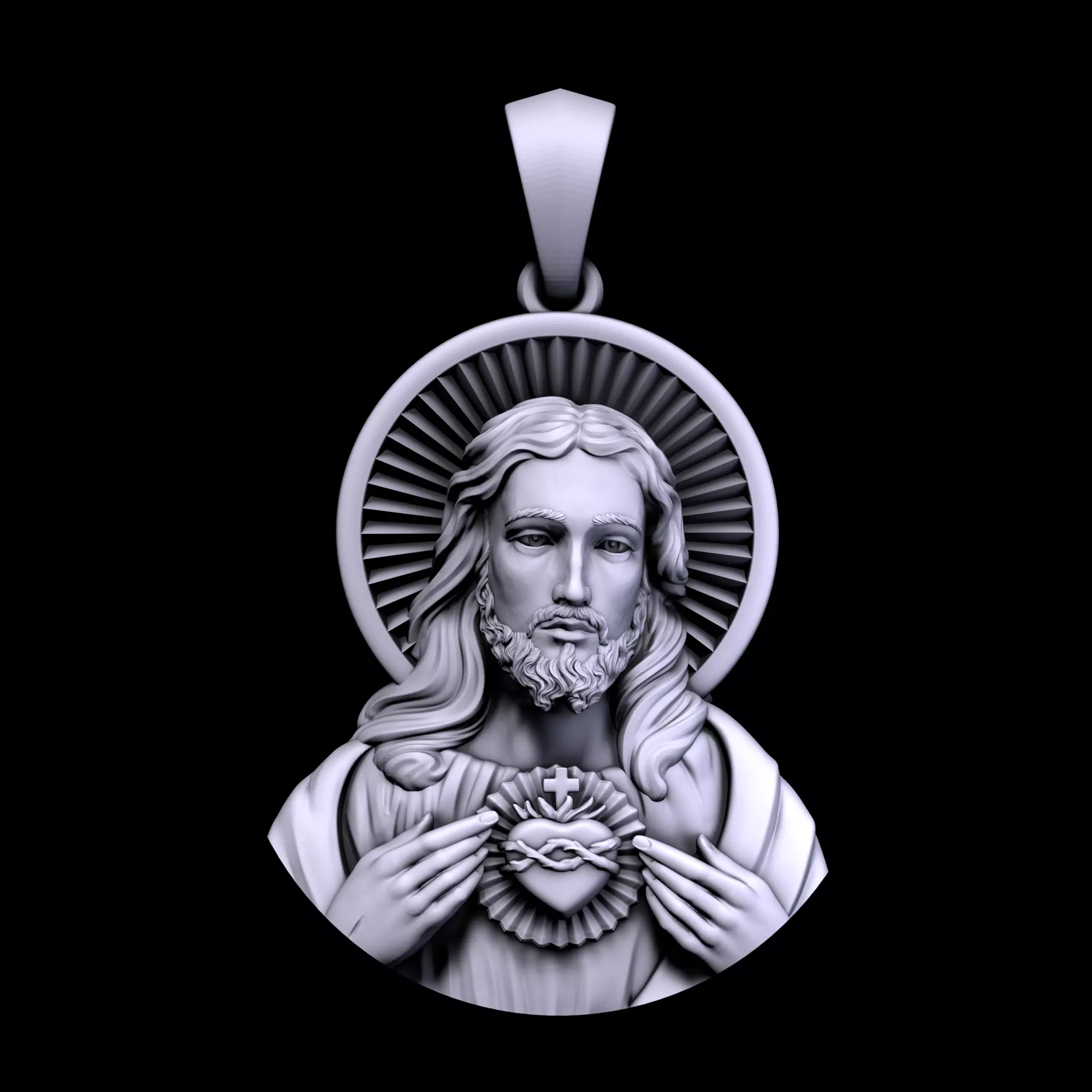 Jesus Pendant 3D print model_0