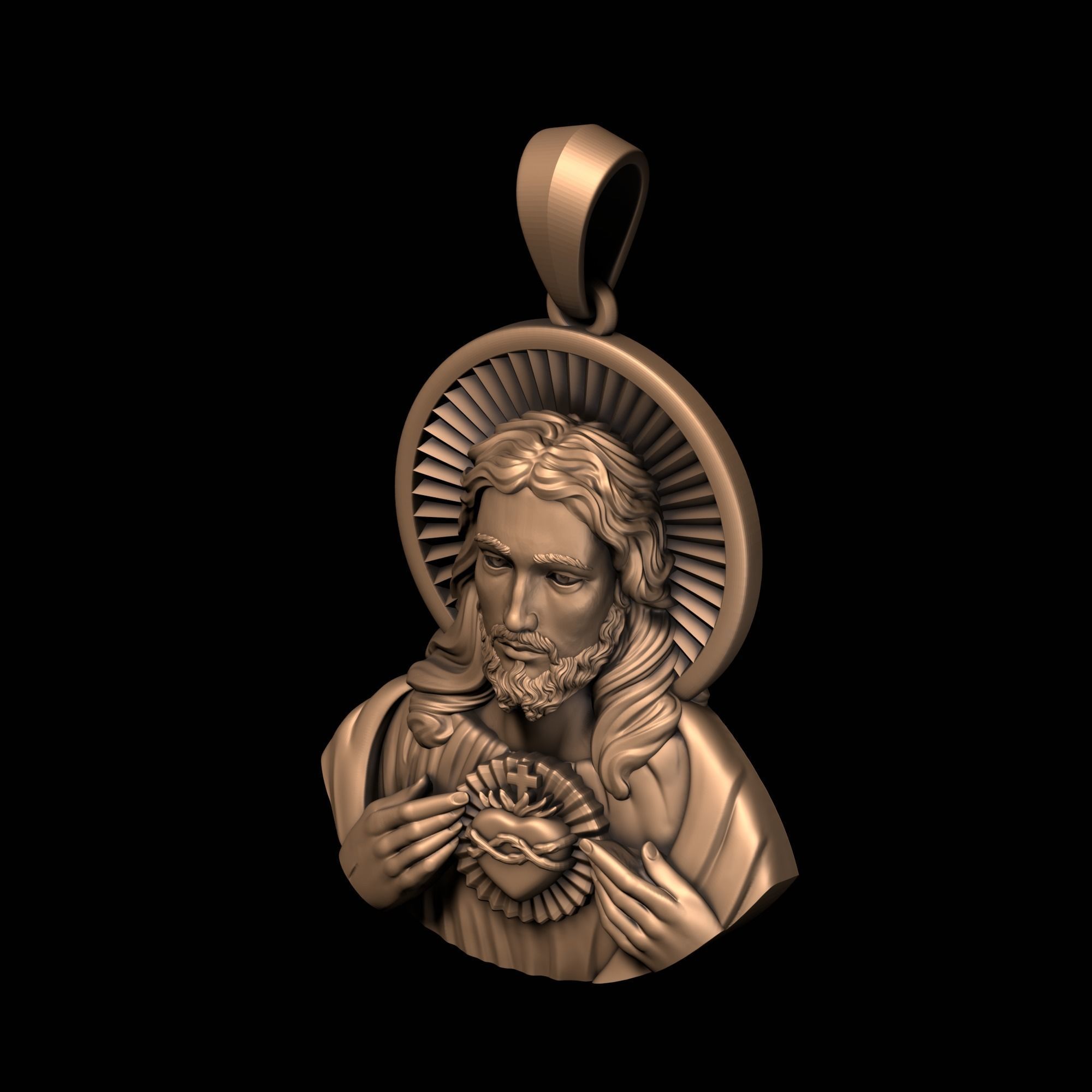 Jesus Pendant 3D print model_3