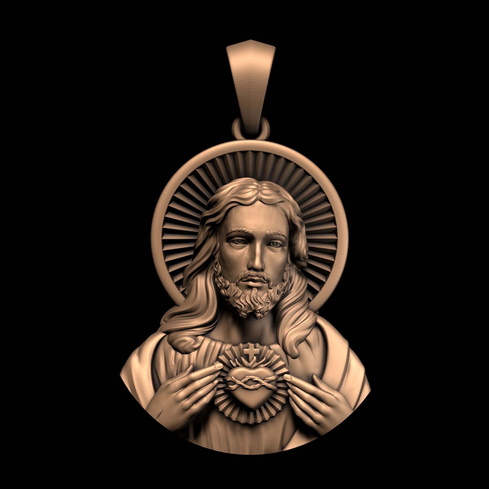 Jesus Pendant 3D print model_1