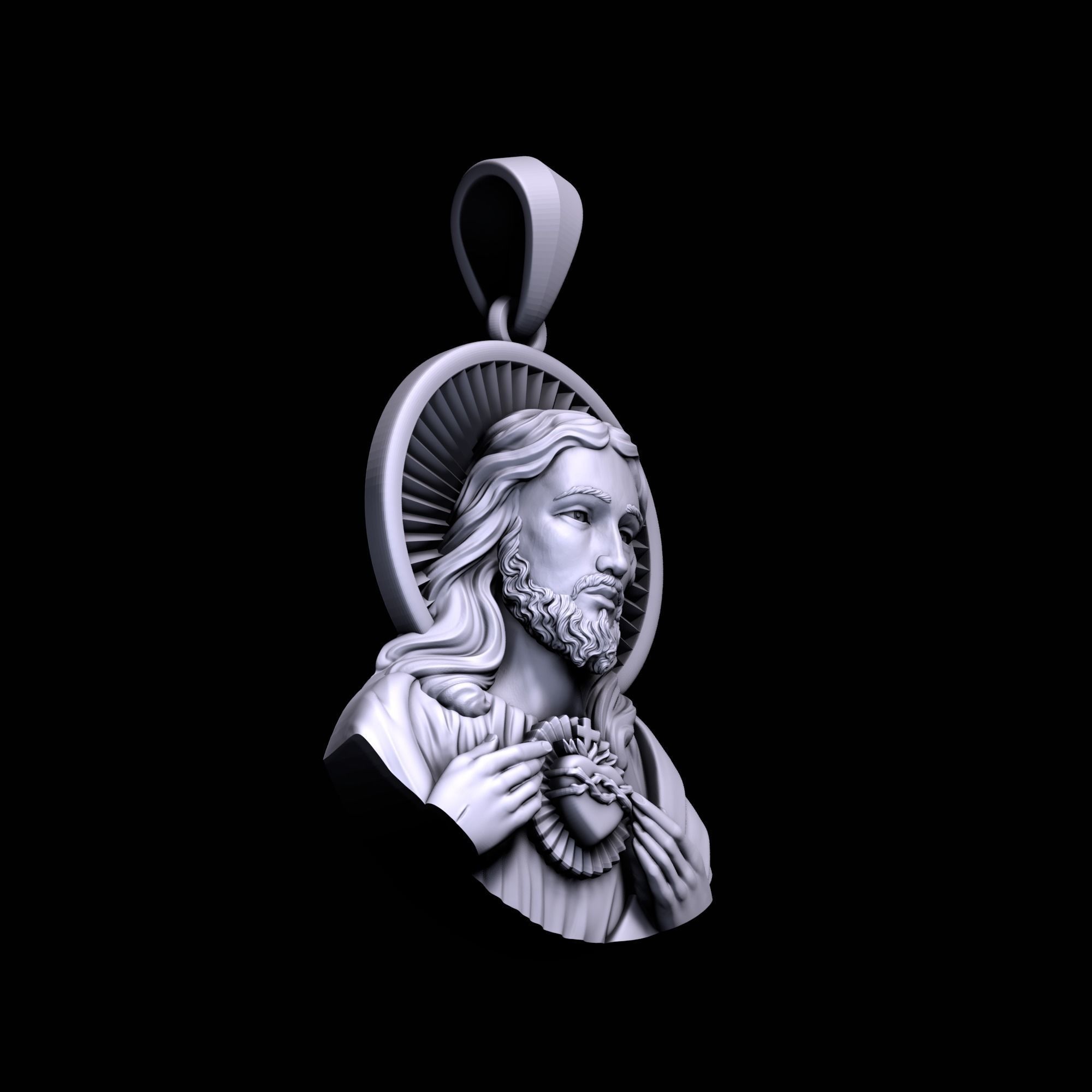 Jesus Pendant 3D print model_8