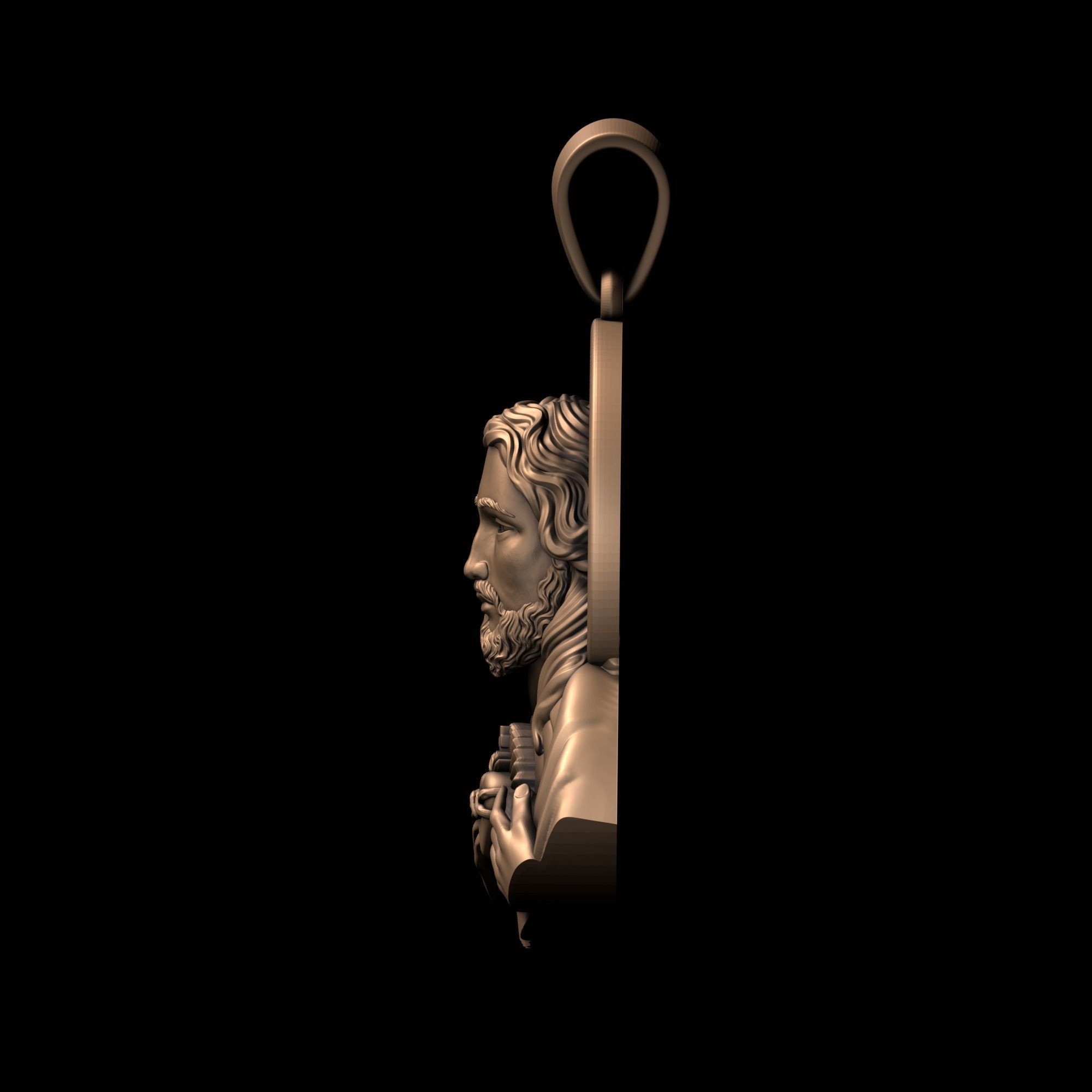Jesus Pendant 3D print model_7