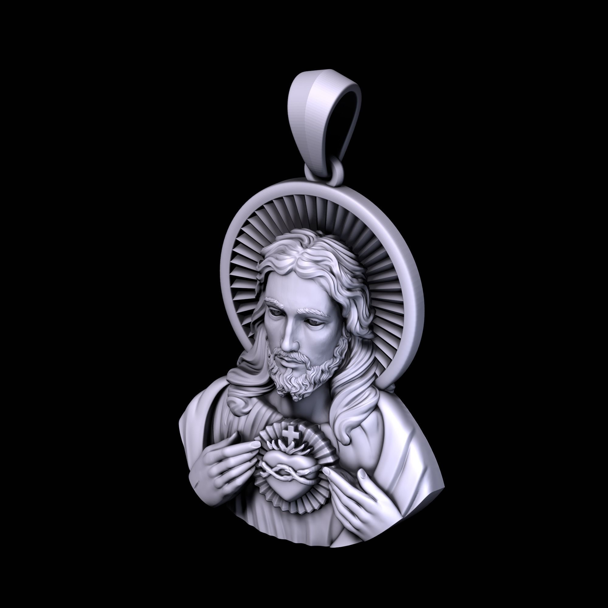 Jesus Pendant 3D print model_2