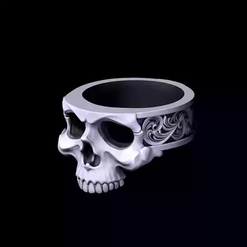Ring Skull with pattern