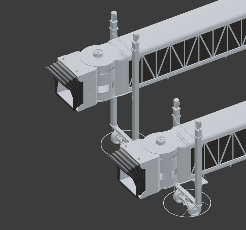 Airport passenger boarding Jetway 3D model_3