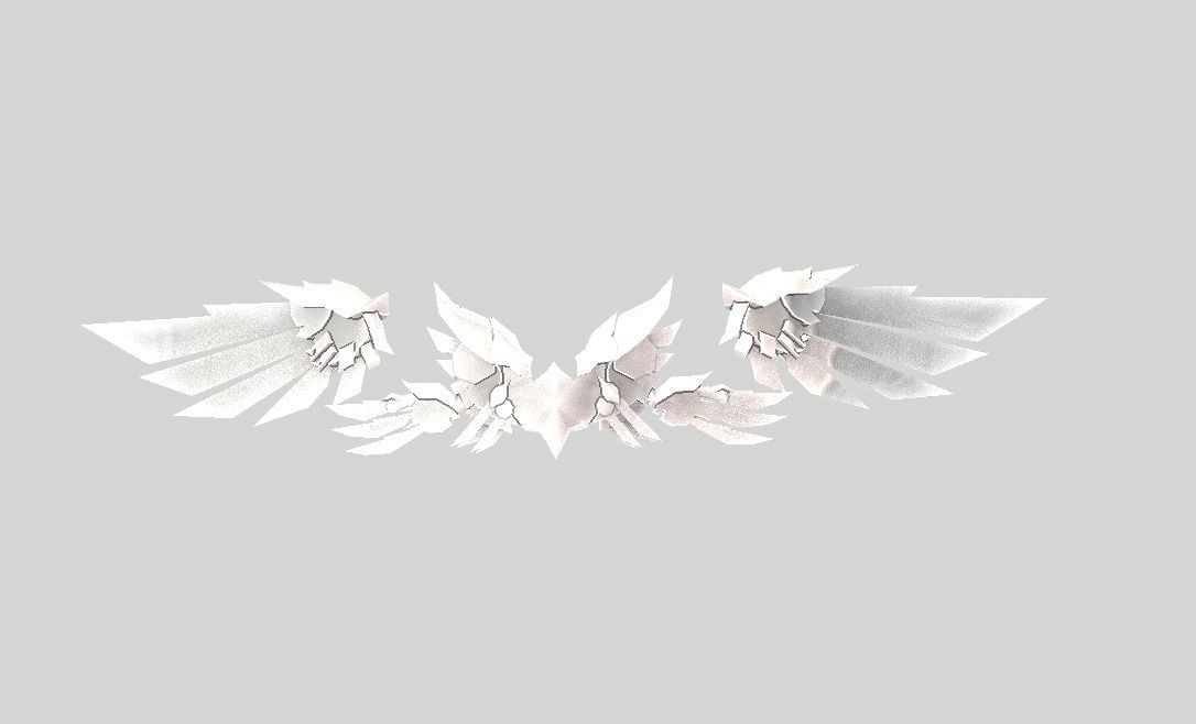 Scifi Metal Wing Low-poly 3D model_10