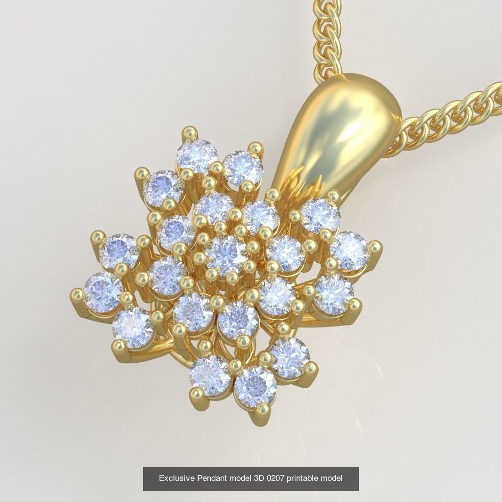 Ring  Earring and Pendant Set 3D printable model 0064 3D Model Collection_5