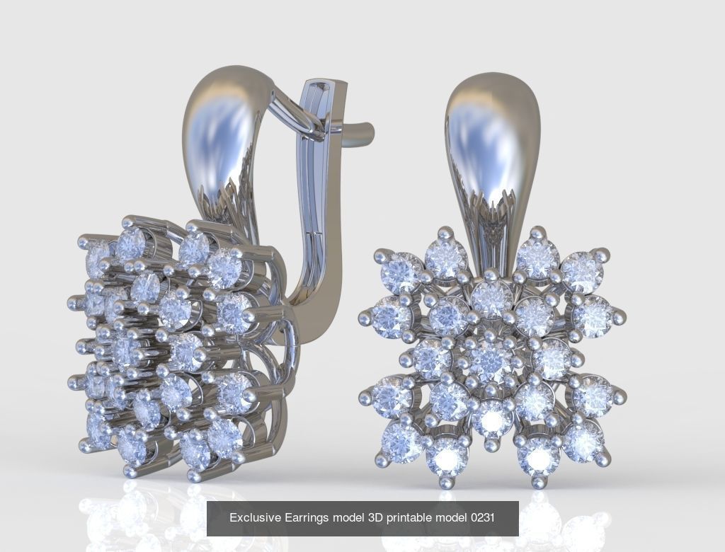 Ring  Earring and Pendant Set 3D printable model 0064 3D Model Collection_6