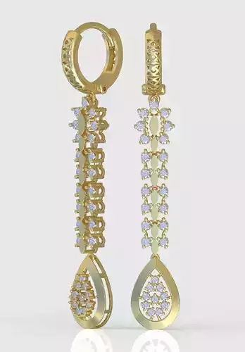 Earring 3D model 3D printable model 0232-7 3D print model