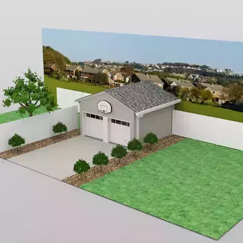Garage Scene in obj and fbx formats 3D model
