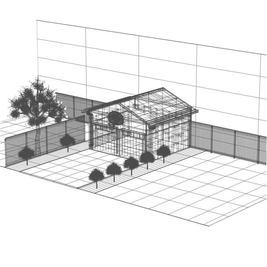Garage Scene in obj and fbx formats 3D model_1