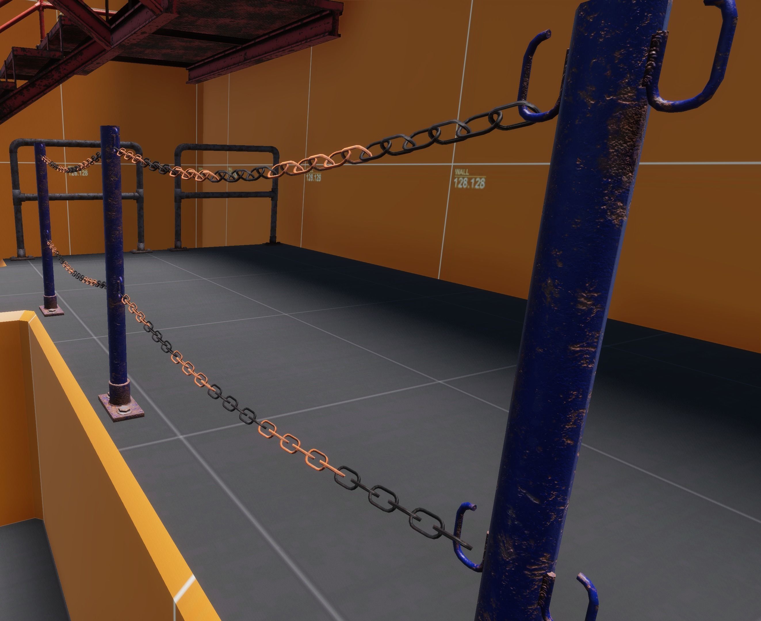 industrial stairs and  handrails pack Low-poly 3D model_12