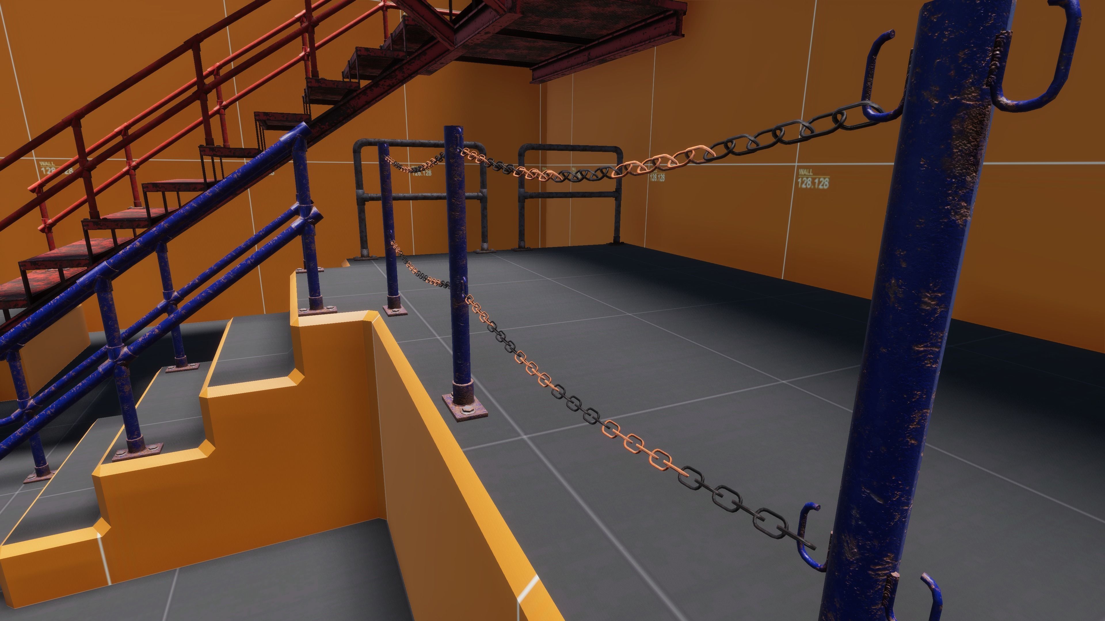 industrial stairs and  handrails pack Low-poly 3D model_13