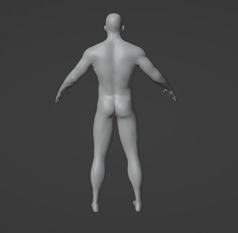 Base mesh of muscular man Free 3D model