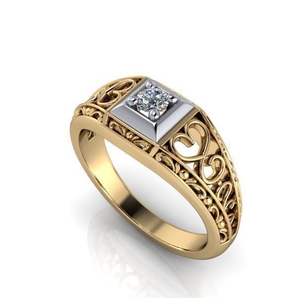 Vintage style ring 3D print model_5