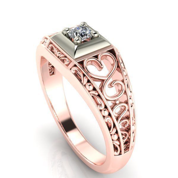 Vintage style ring 3D print model_6