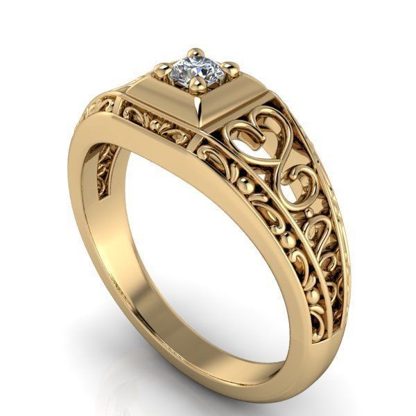 Vintage style ring 3D print model_2