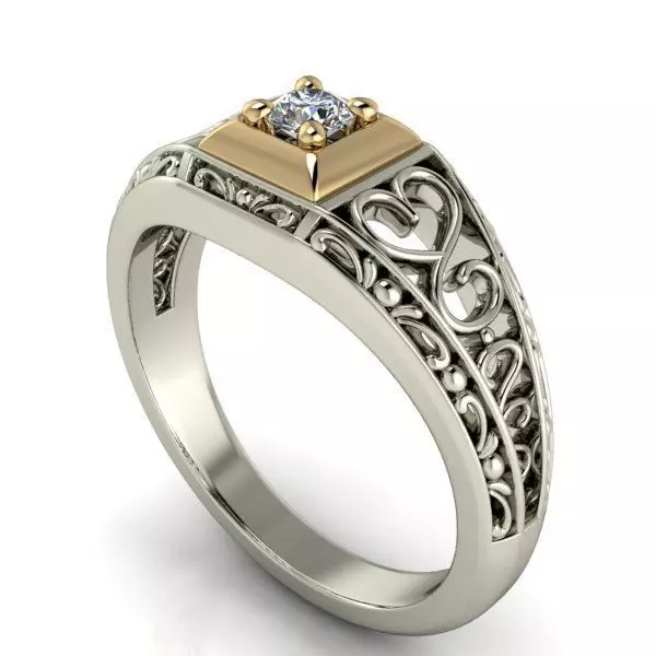 Vintage style ring 3D print model_0