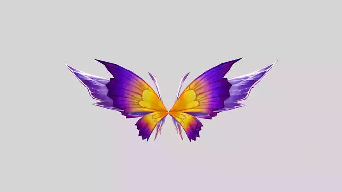 Butterfly Wing Low-poly 3D model