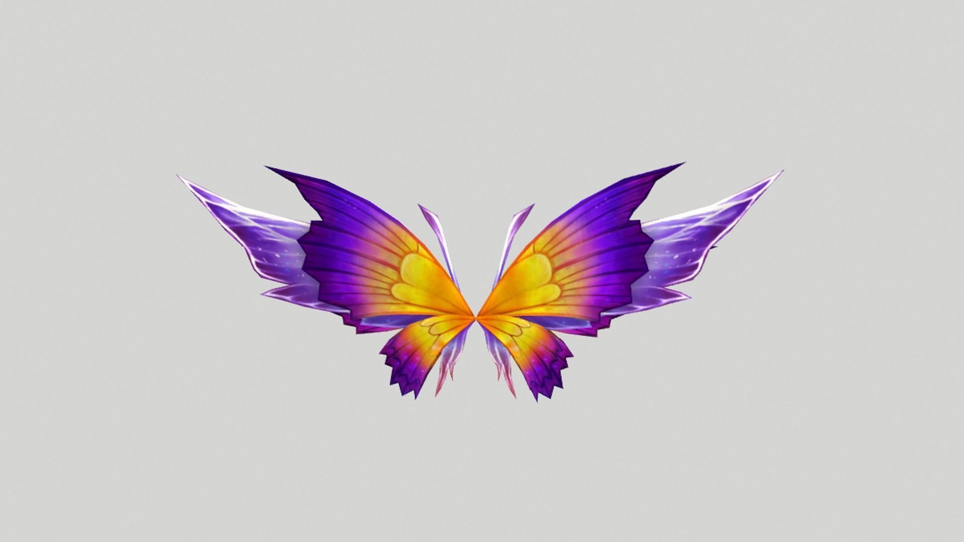 Butterfly Wing Low-poly 3D model_6