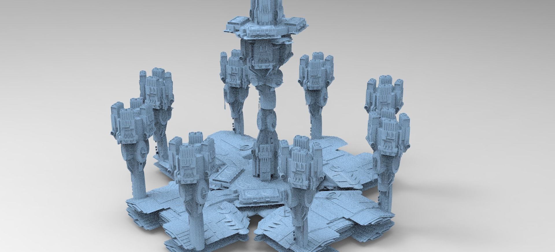 Dark Elven Sci-Fi City 1 Base 3 3D model_1