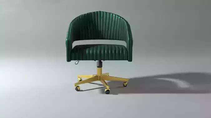 Low Poly Chair office on casters