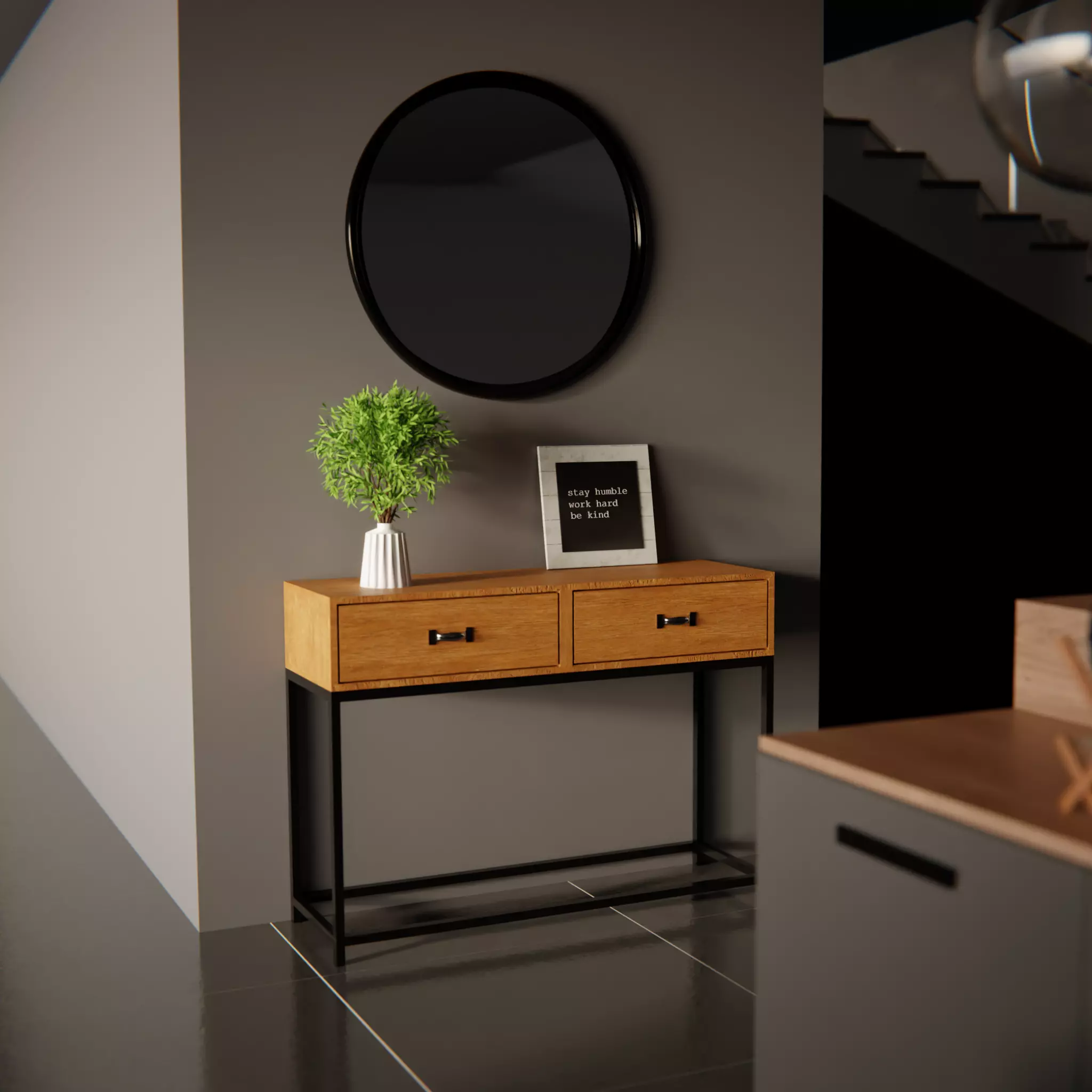 Sidetable and decor 3D model