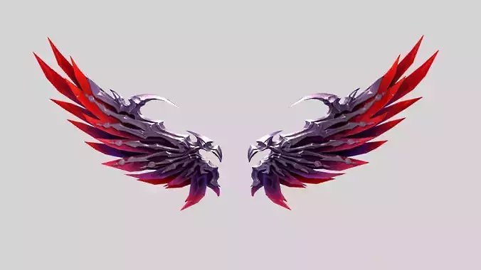 Futuristic Metal Wing Low-poly 3D model