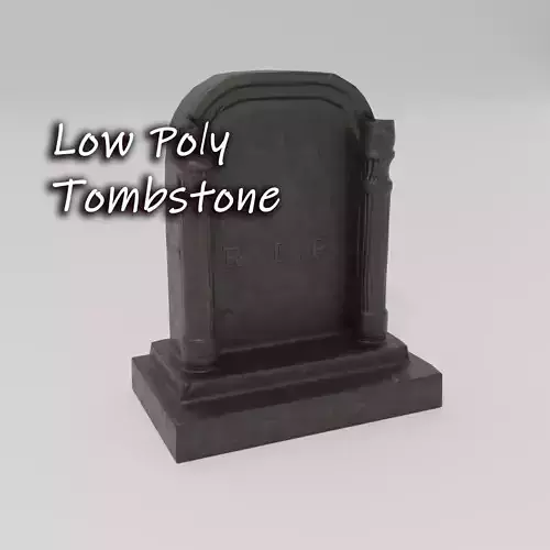 Low Poly game-ready Gothic Tombstone