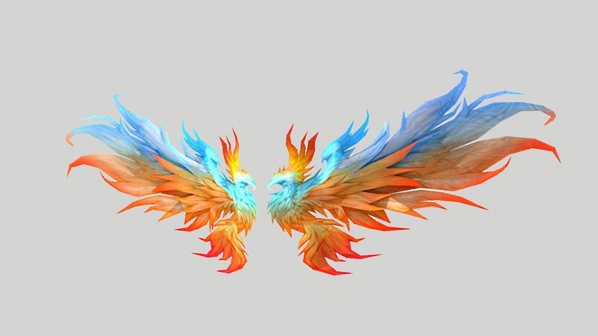 Phoenix Wing Low-poly 3D model_12