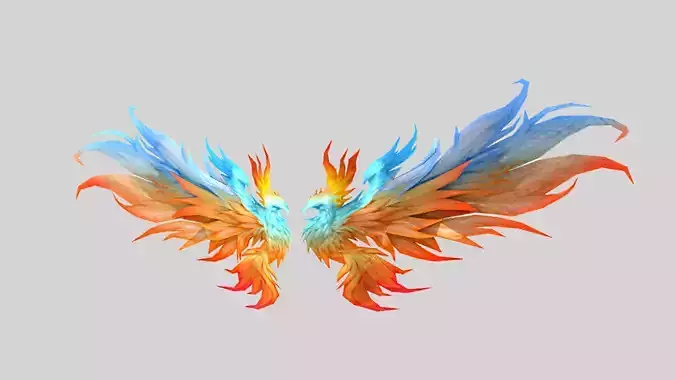 Phoenix Wing Low-poly 3D model