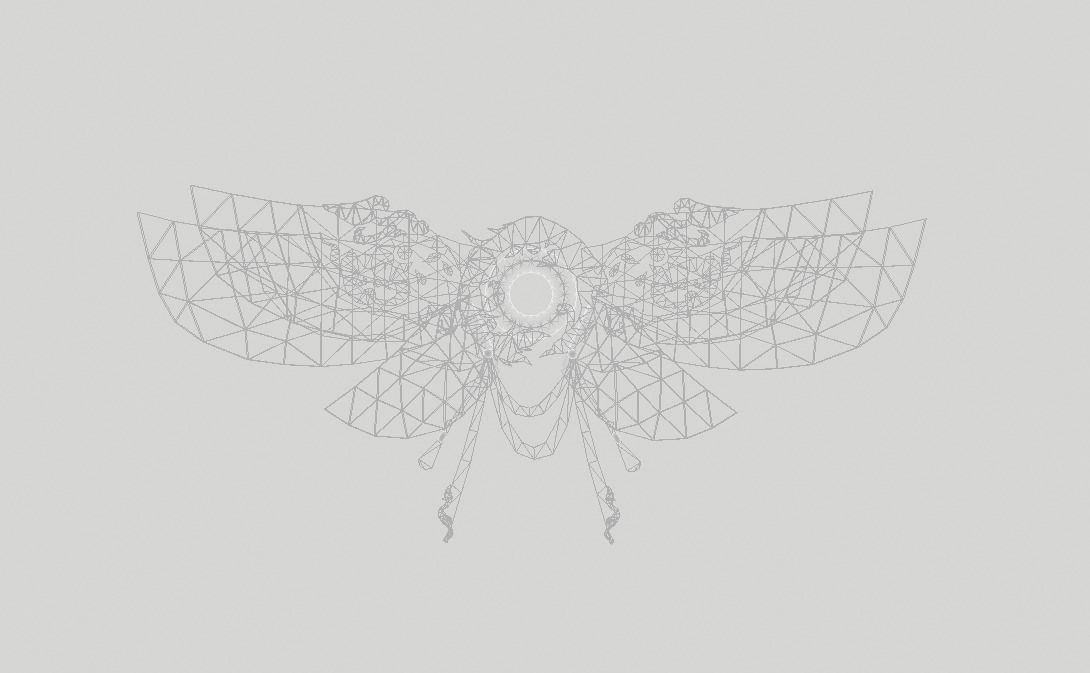 Futuristic Wing Low-poly 3D model_11