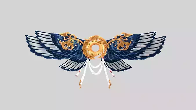 Futuristic Wing Low-poly 3D model
