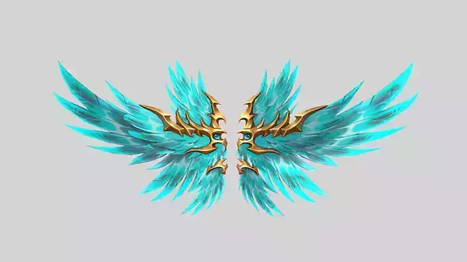 Futuristic Ice Metal Wing Low-poly 3D model