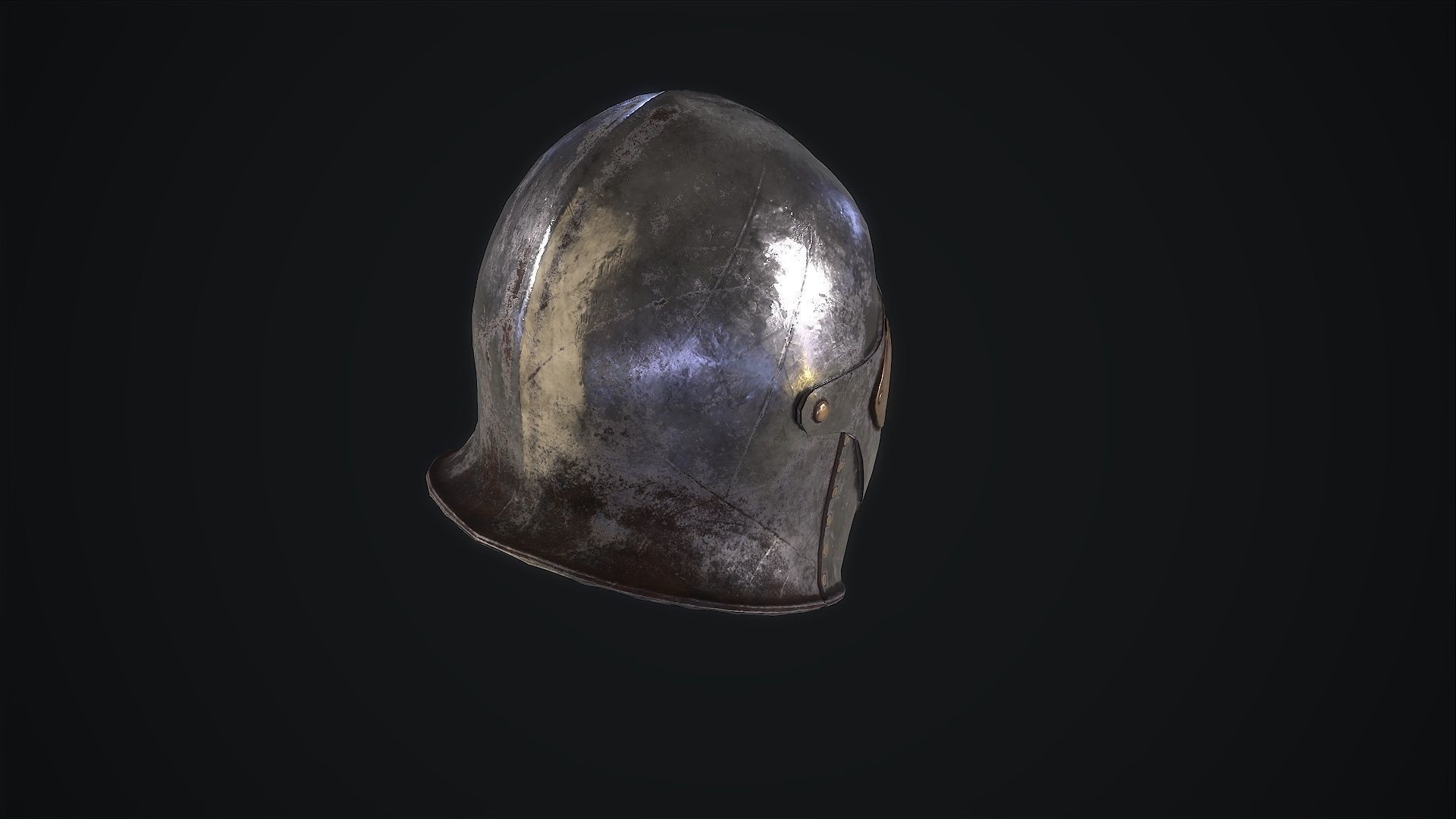 Medieval Helmet Low-poly 3D model_5