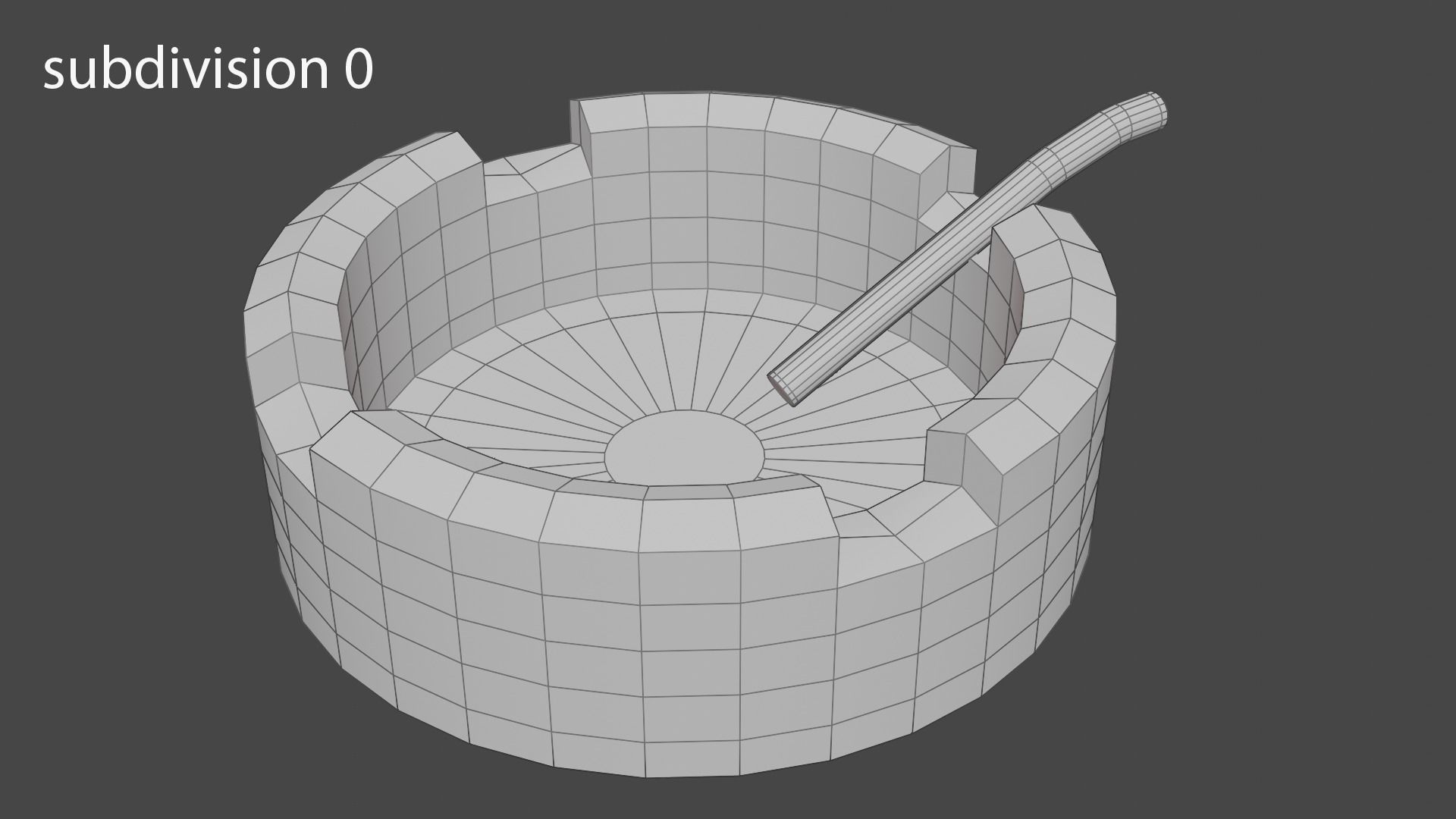 Ashtray with cigarette 3D model_5