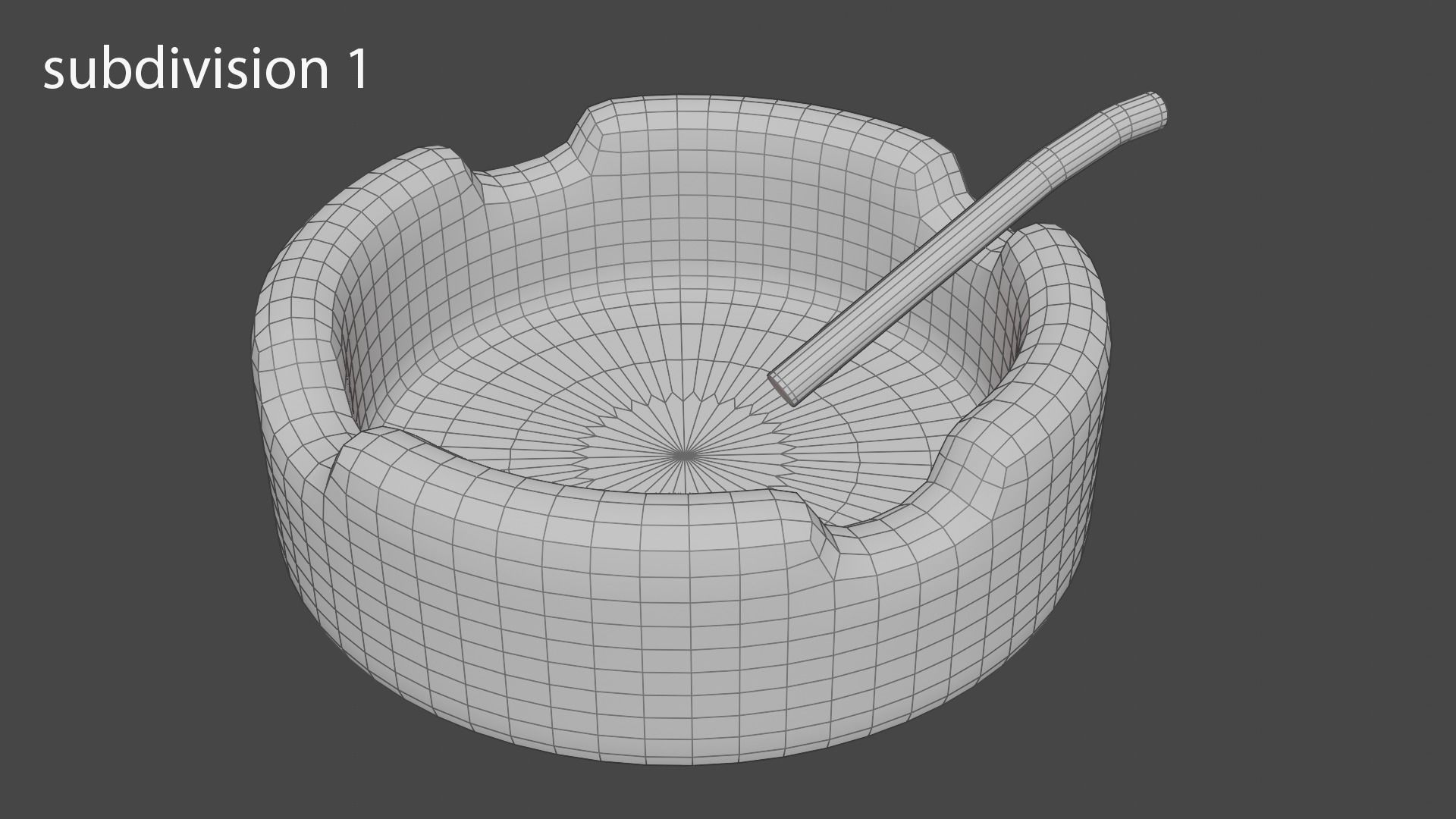 Ashtray with cigarette 3D model_6