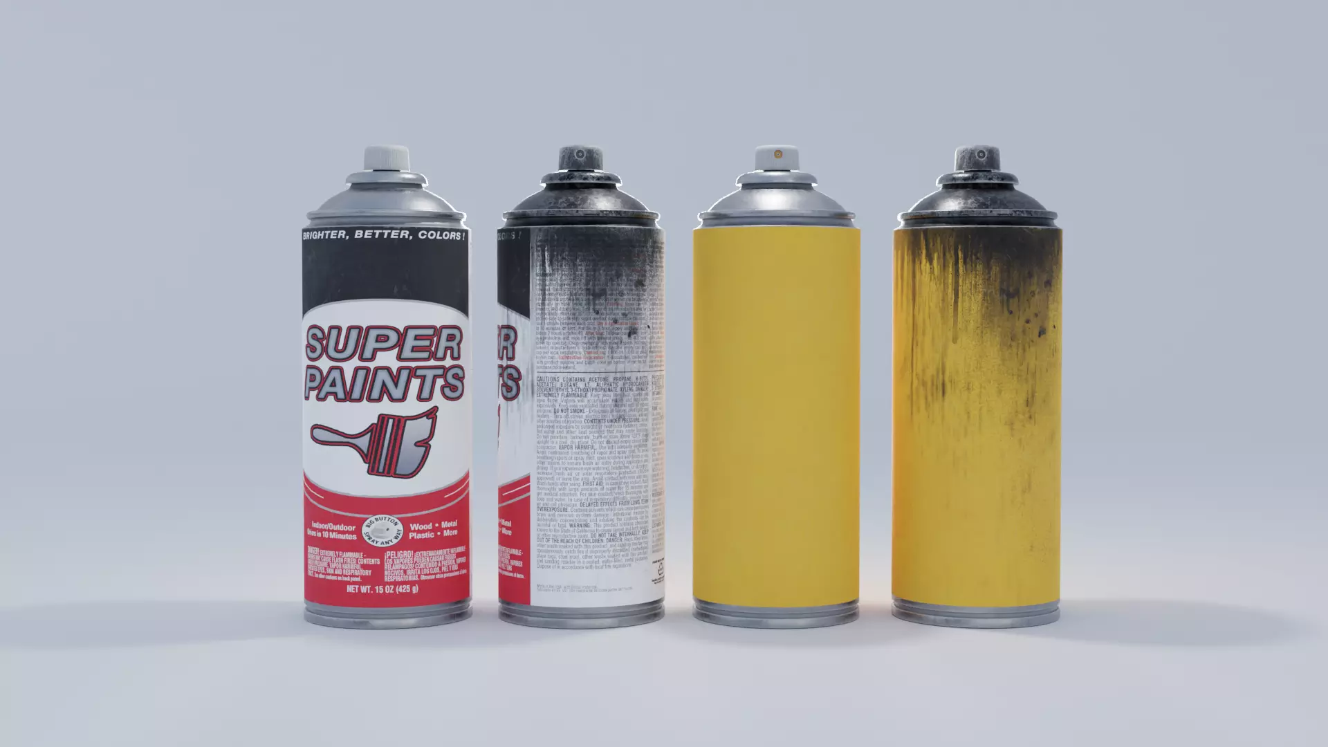 Spray Paint Can 4K and 2K Textures Low-poly 3D model