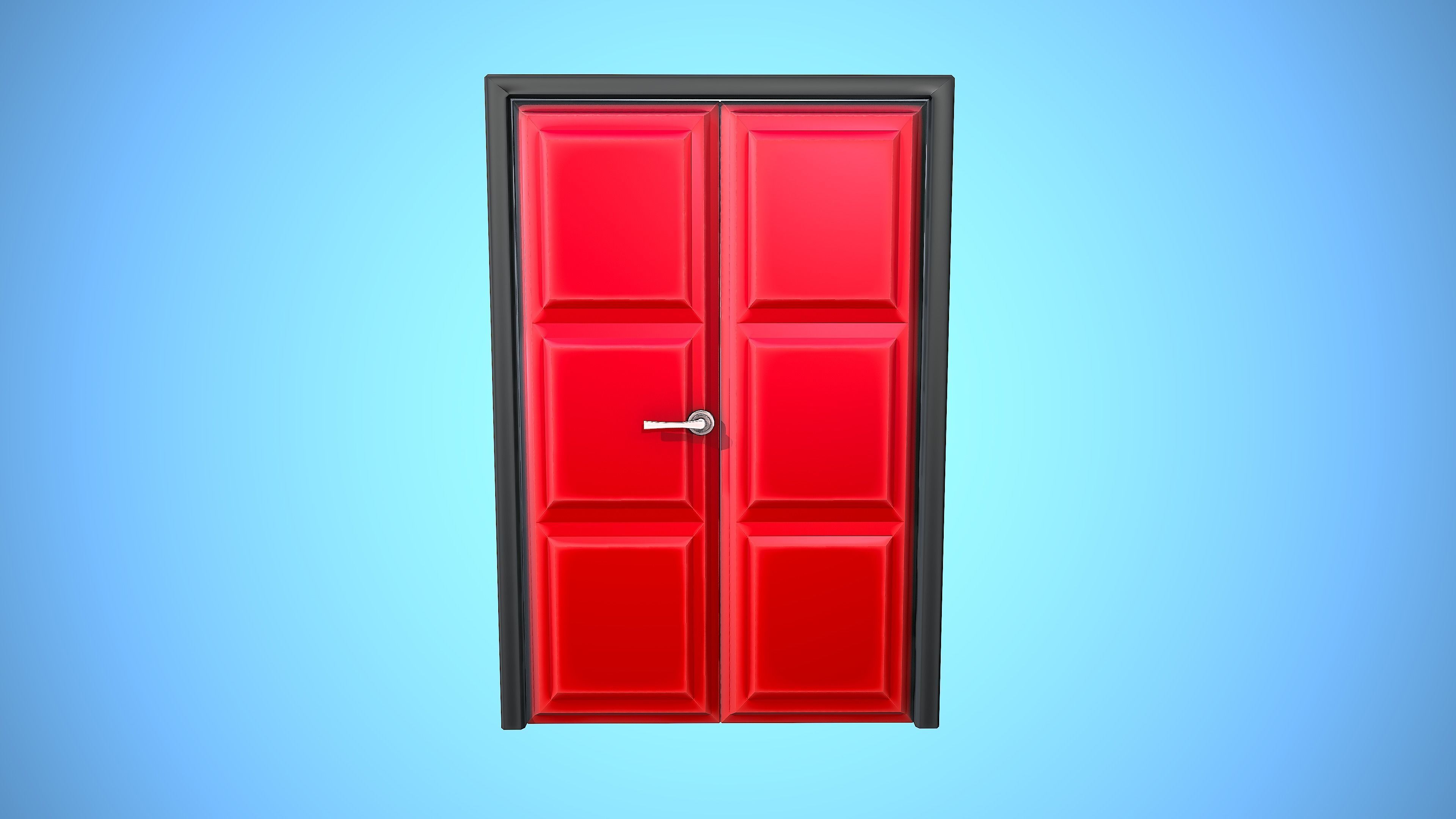 DOOR 1 CARTOON STYLIZED HOME HOUSE Low-poly 3D model_3