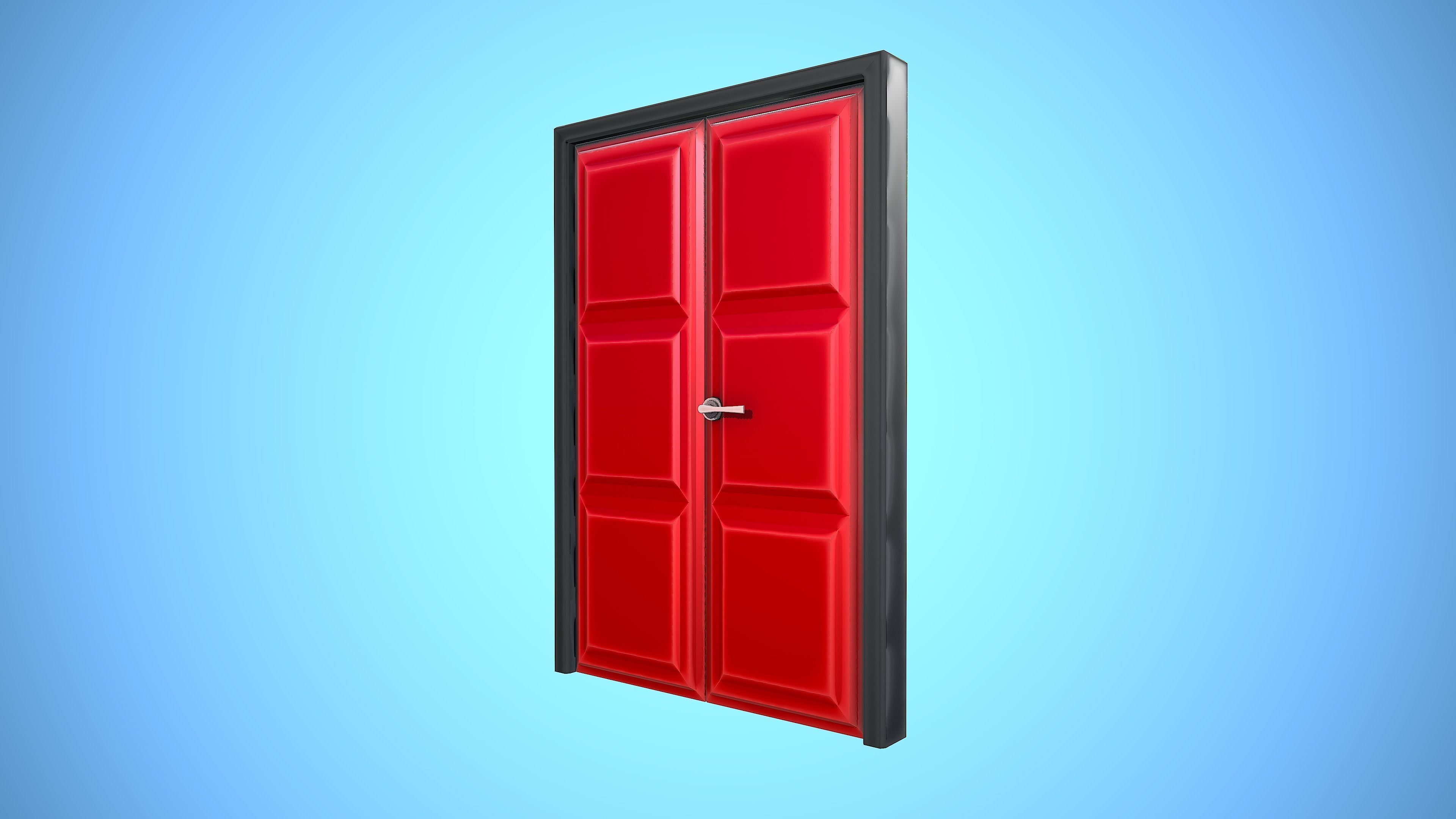 DOOR 1 CARTOON STYLIZED HOME HOUSE Low-poly 3D model_9