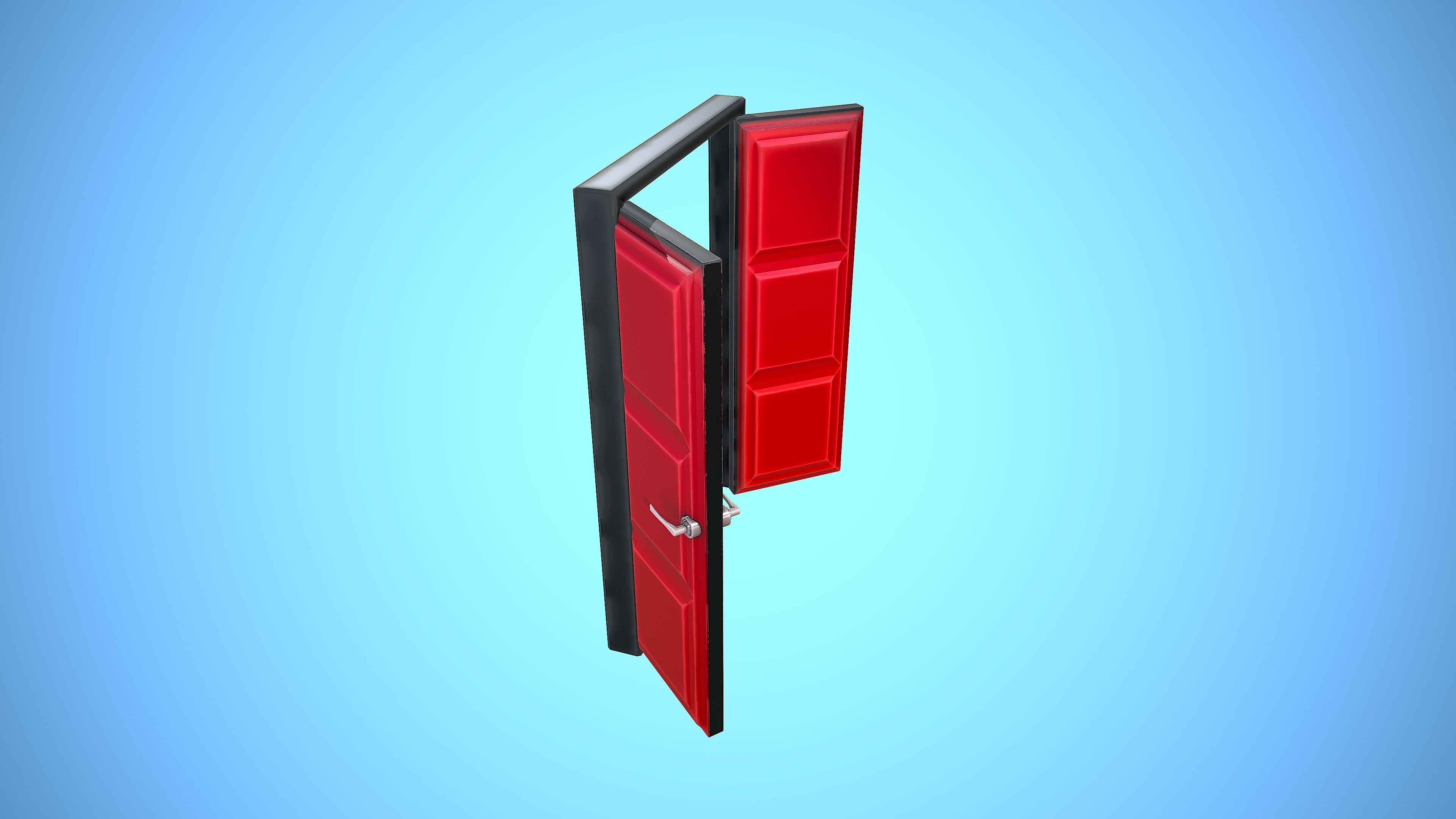 DOOR 1 CARTOON STYLIZED HOME HOUSE Low-poly 3D model_11