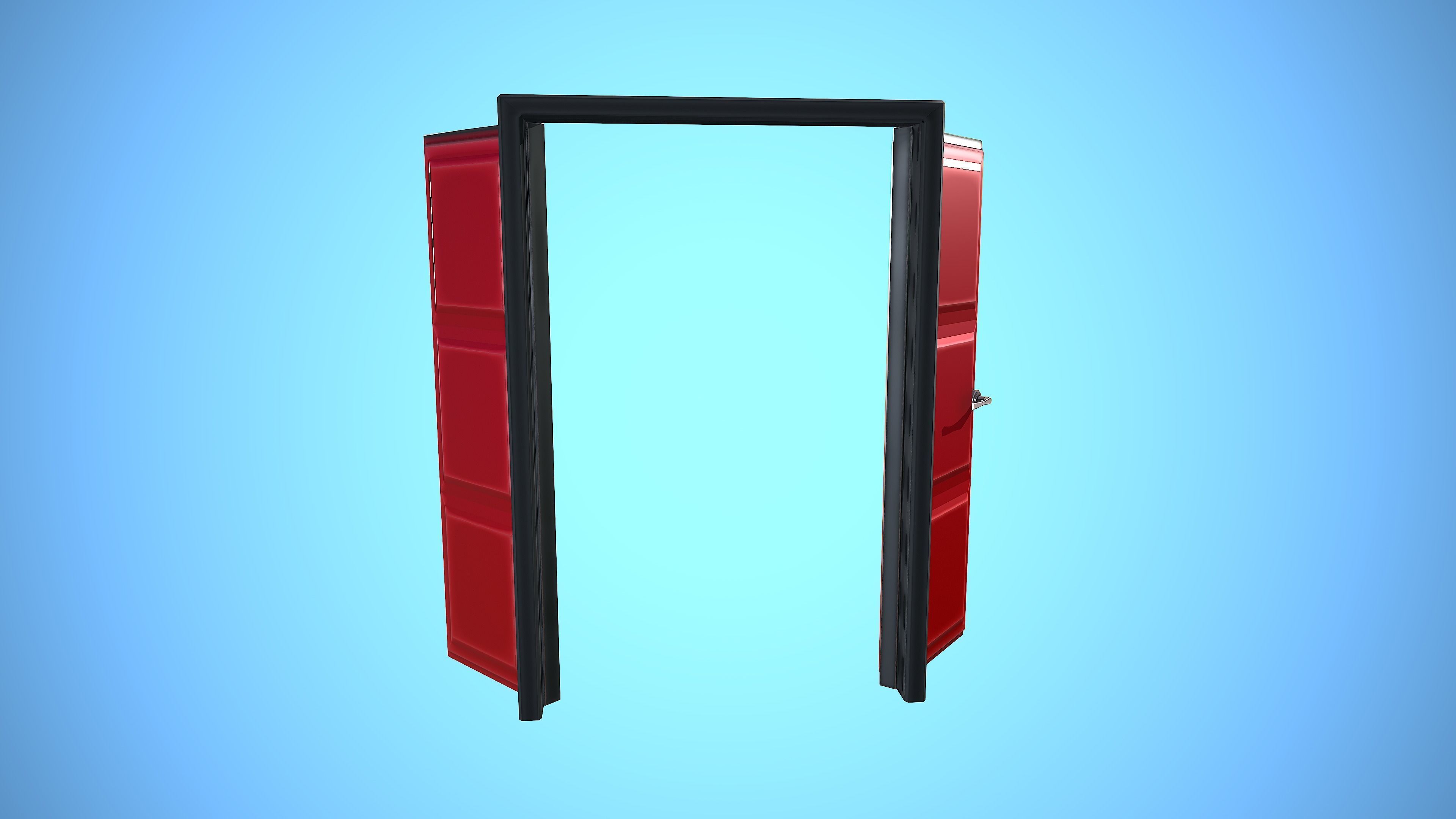 DOOR 1 CARTOON STYLIZED HOME HOUSE Low-poly 3D model_10