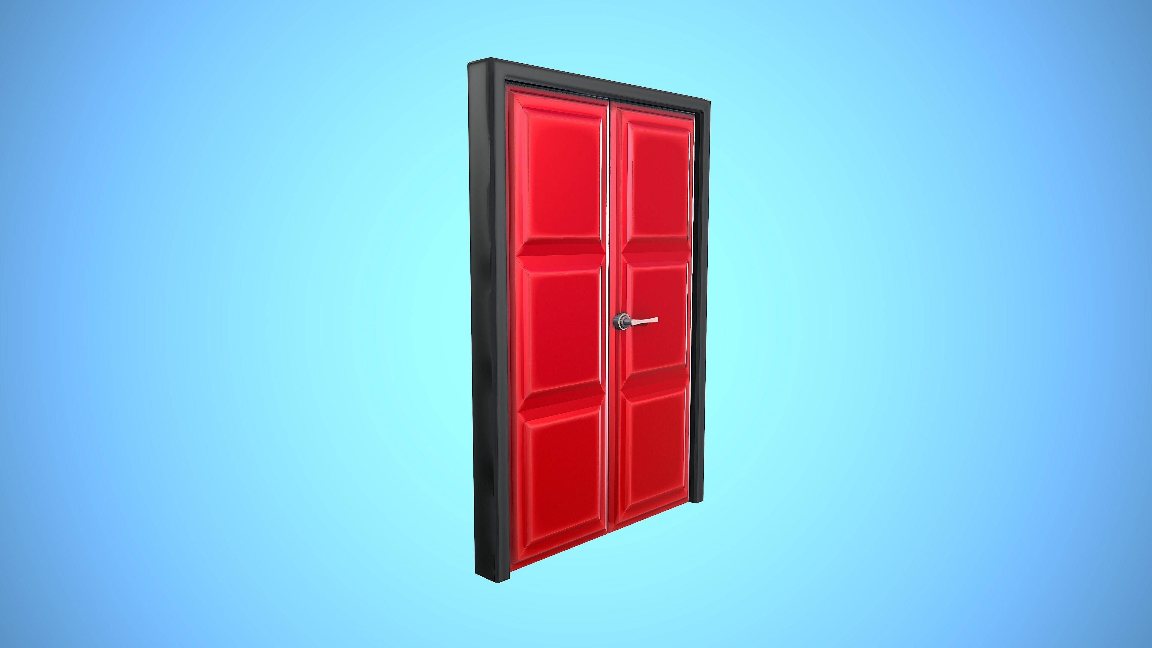 DOOR 1 CARTOON STYLIZED HOME HOUSE Low-poly 3D model_8