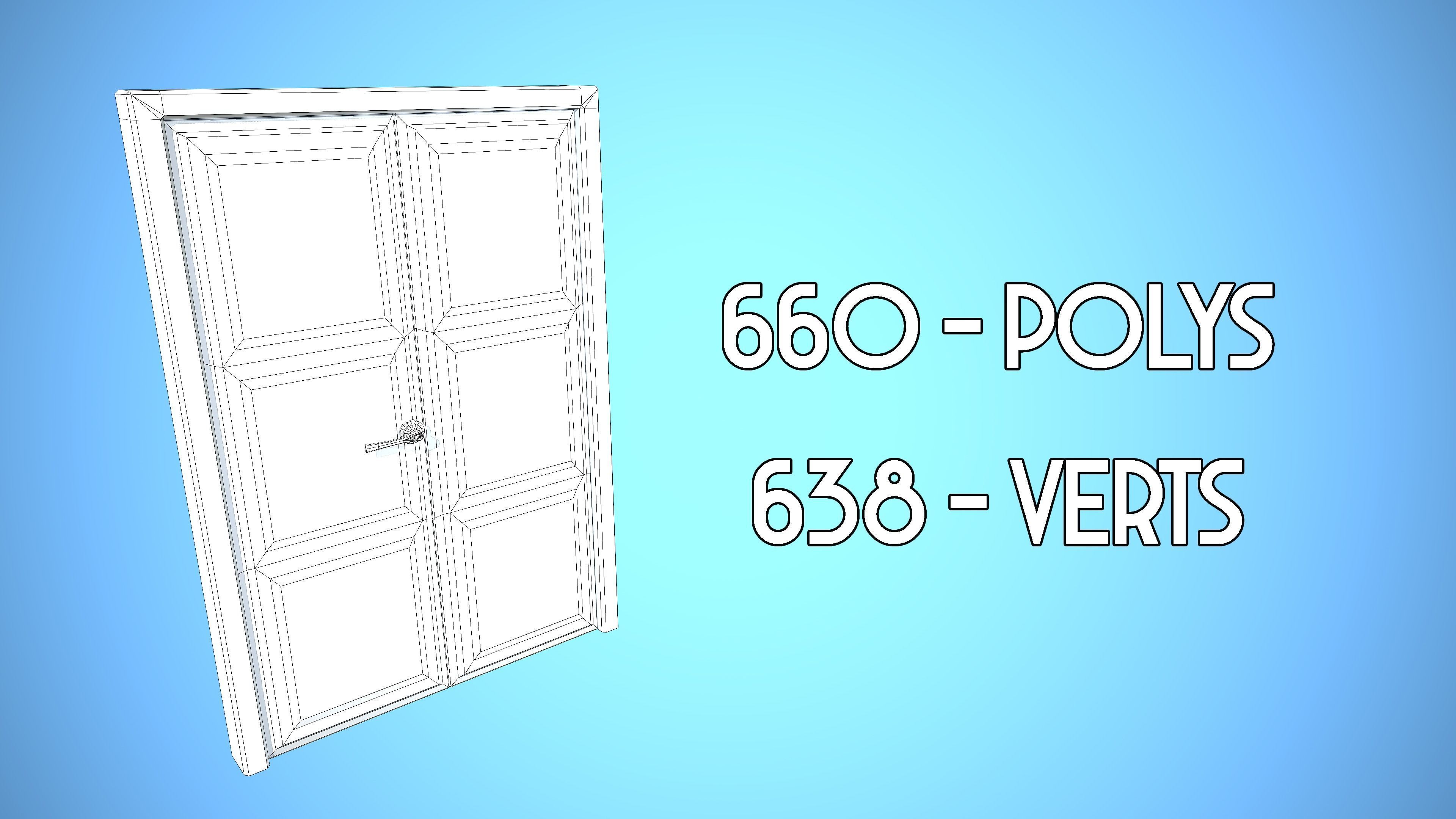 DOOR 1 CARTOON STYLIZED HOME HOUSE Low-poly 3D model_5