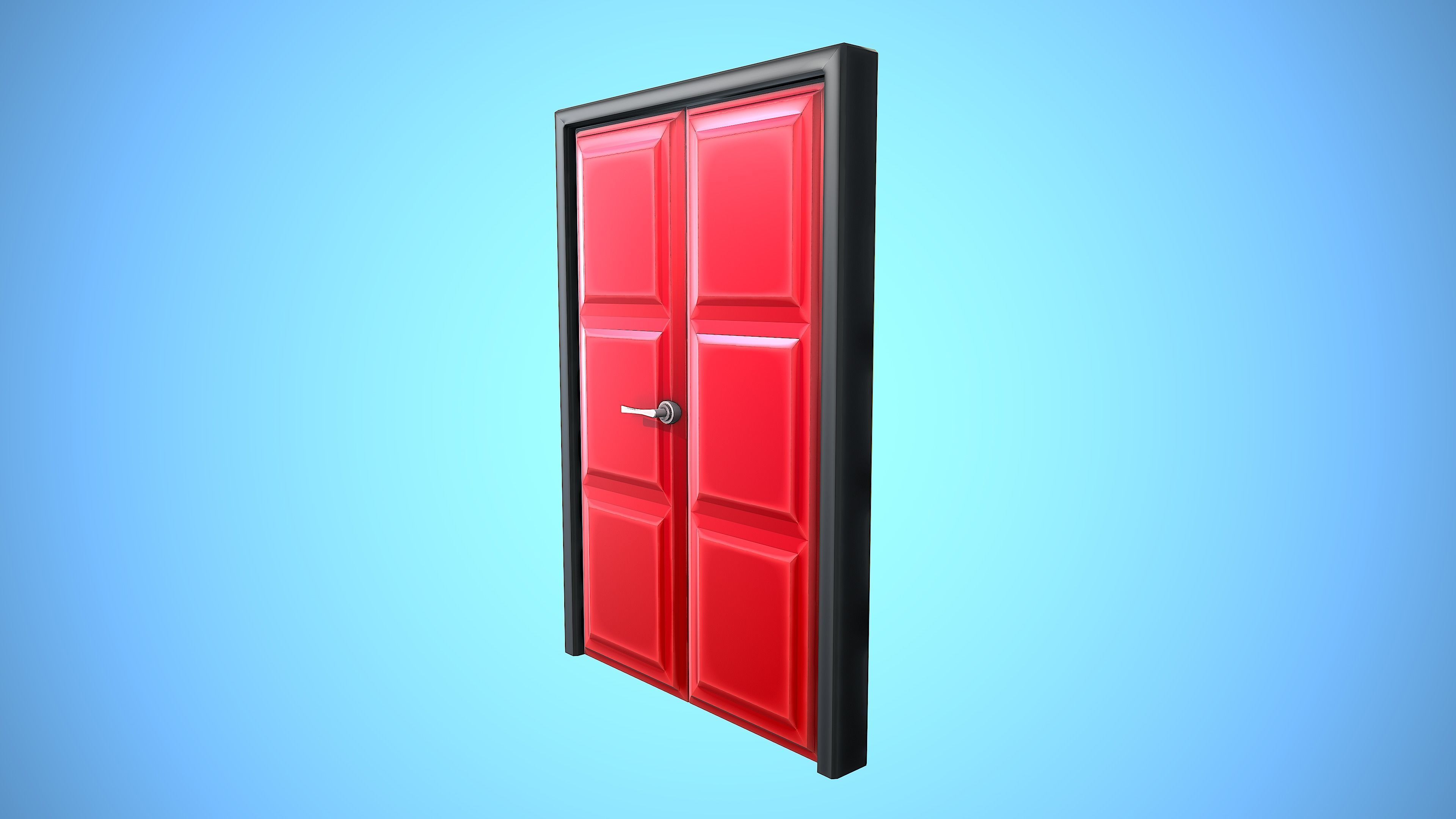 DOOR 1 CARTOON STYLIZED HOME HOUSE Low-poly 3D model_7