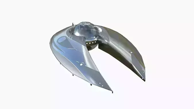 Alien Spaceship UFO I02 Aluminum - Sci Fi Spacecraft Design Low-poly 3D model